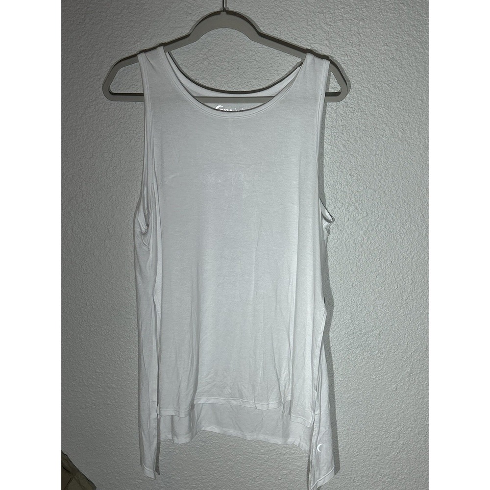 Zyia Women's White Long Fitness Tank Xl NWOT